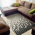 Black And White Geometric Pattern Print Floor Mat