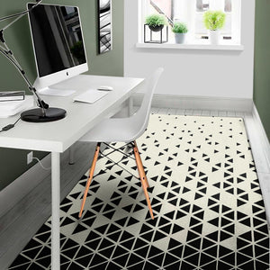 Black And White Geometric Pattern Print Area Rug