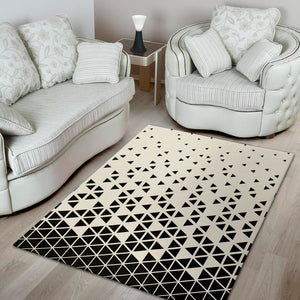 Black And White Geometric Pattern Print Area Rug