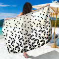 Black And White Geometric Pattern Print Beach Sarong Wrap