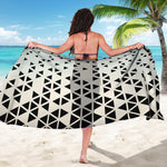 Black And White Geometric Pattern Print Beach Sarong Wrap