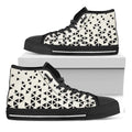 Black And White Geometric Pattern Print Black High Top Sneakers