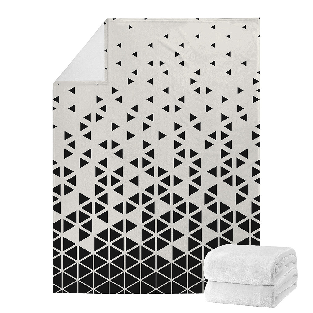 Black And White Geometric Pattern Print Blanket