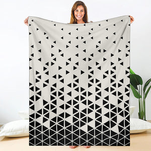 Black And White Geometric Pattern Print Blanket