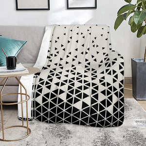 Black And White Geometric Pattern Print Blanket