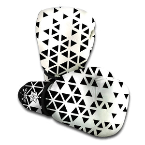 Black And White Geometric Pattern Print Boxing Gloves