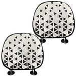 Black And White Geometric Pattern Print Car Headrest Covers
