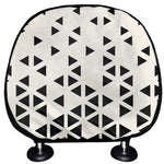 Black And White Geometric Pattern Print Car Headrest Covers