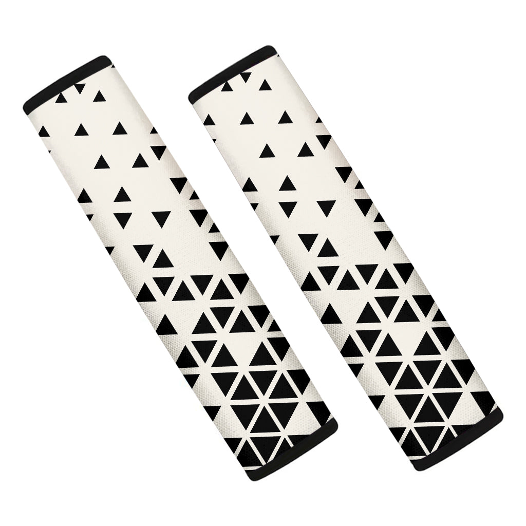 Black And White Geometric Pattern Print Car Seat Belt Covers