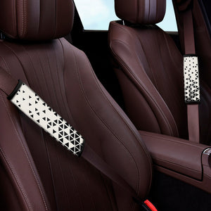 Black And White Geometric Pattern Print Car Seat Belt Covers