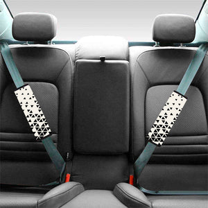 Black And White Geometric Pattern Print Car Seat Belt Covers