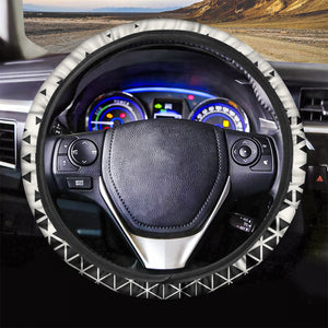 Black And White Geometric Pattern Print Car Steering Wheel Cover