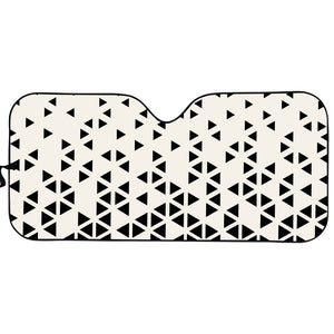 Black And White Geometric Pattern Print Car Sun Shade