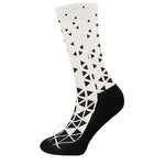 Black And White Geometric Pattern Print Crew Socks