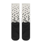 Black And White Geometric Pattern Print Crew Socks