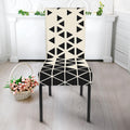 Black And White Geometric Pattern Print Dining Chair Slipcover