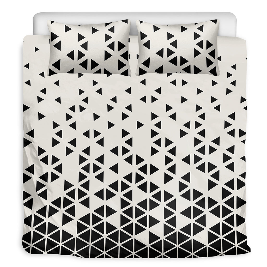 Black And White Geometric Pattern Print Duvet Cover Bedding Set