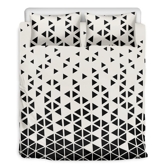 Black And White Geometric Pattern Print Duvet Cover Bedding Set