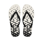Black And White Geometric Pattern Print Flip Flops