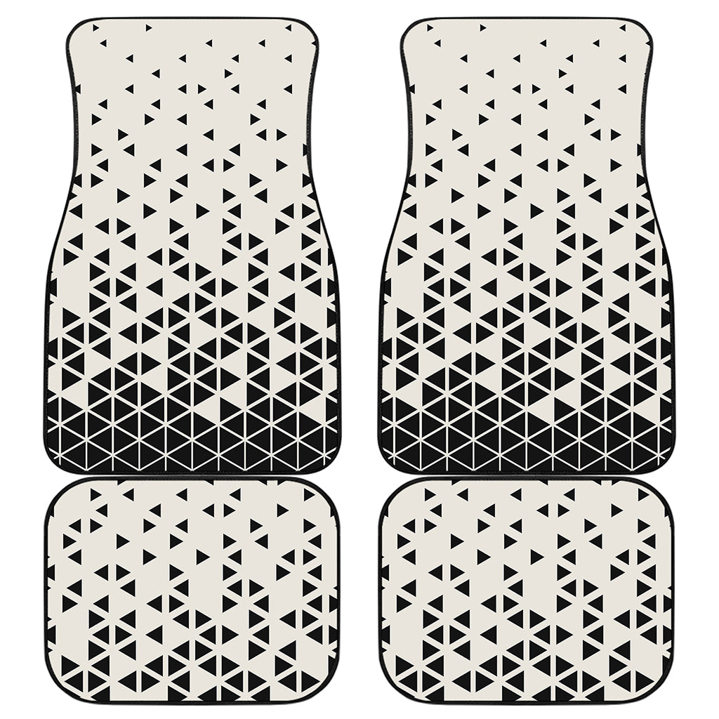 Black And White Geometric Pattern Print Front and Back Car Floor Mats