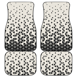 Black And White Geometric Pattern Print Front and Back Car Floor Mats