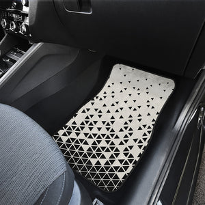 Black And White Geometric Pattern Print Front and Back Car Floor Mats