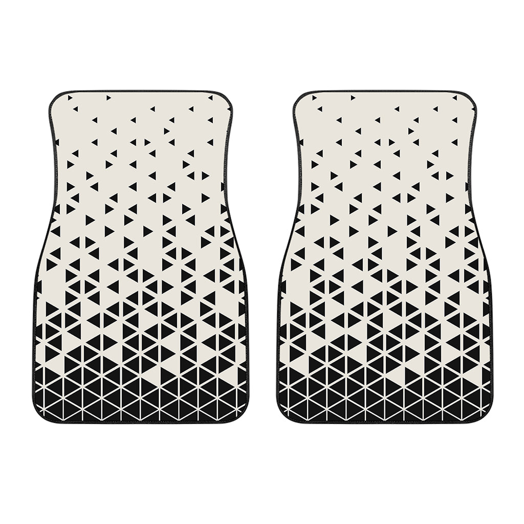 Black And White Geometric Pattern Print Front Car Floor Mats