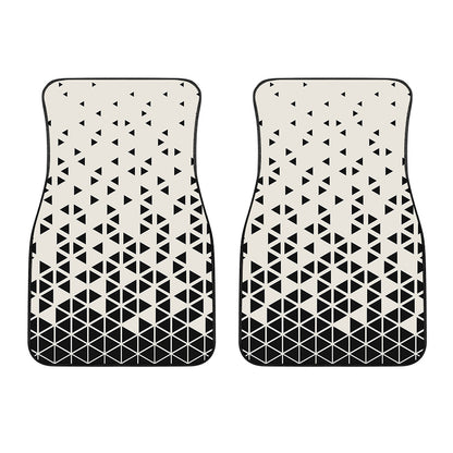 Black And White Geometric Pattern Print Front Car Floor Mats