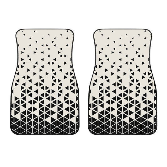 Black And White Geometric Pattern Print Front Car Floor Mats