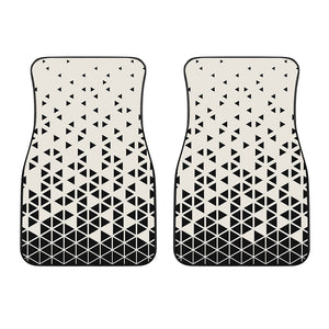 Black And White Geometric Pattern Print Front Car Floor Mats