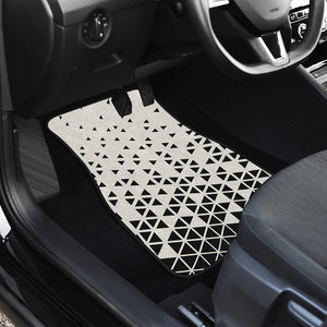 Black And White Geometric Pattern Print Front Car Floor Mats