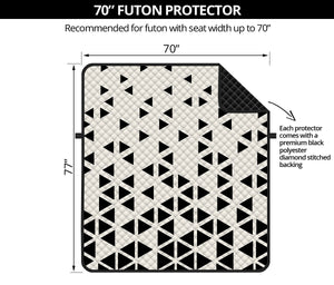 Black And White Geometric Pattern Print Futon Protector