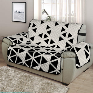 Black And White Geometric Pattern Print Half Sofa Protector