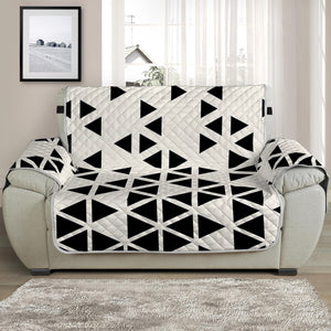 Black And White Geometric Pattern Print Half Sofa Protector