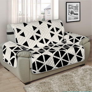 Black And White Geometric Pattern Print Half Sofa Protector