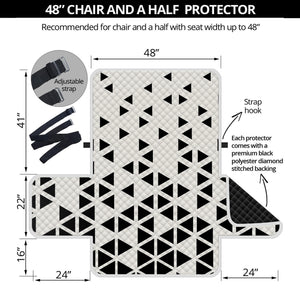 Black And White Geometric Pattern Print Half Sofa Protector