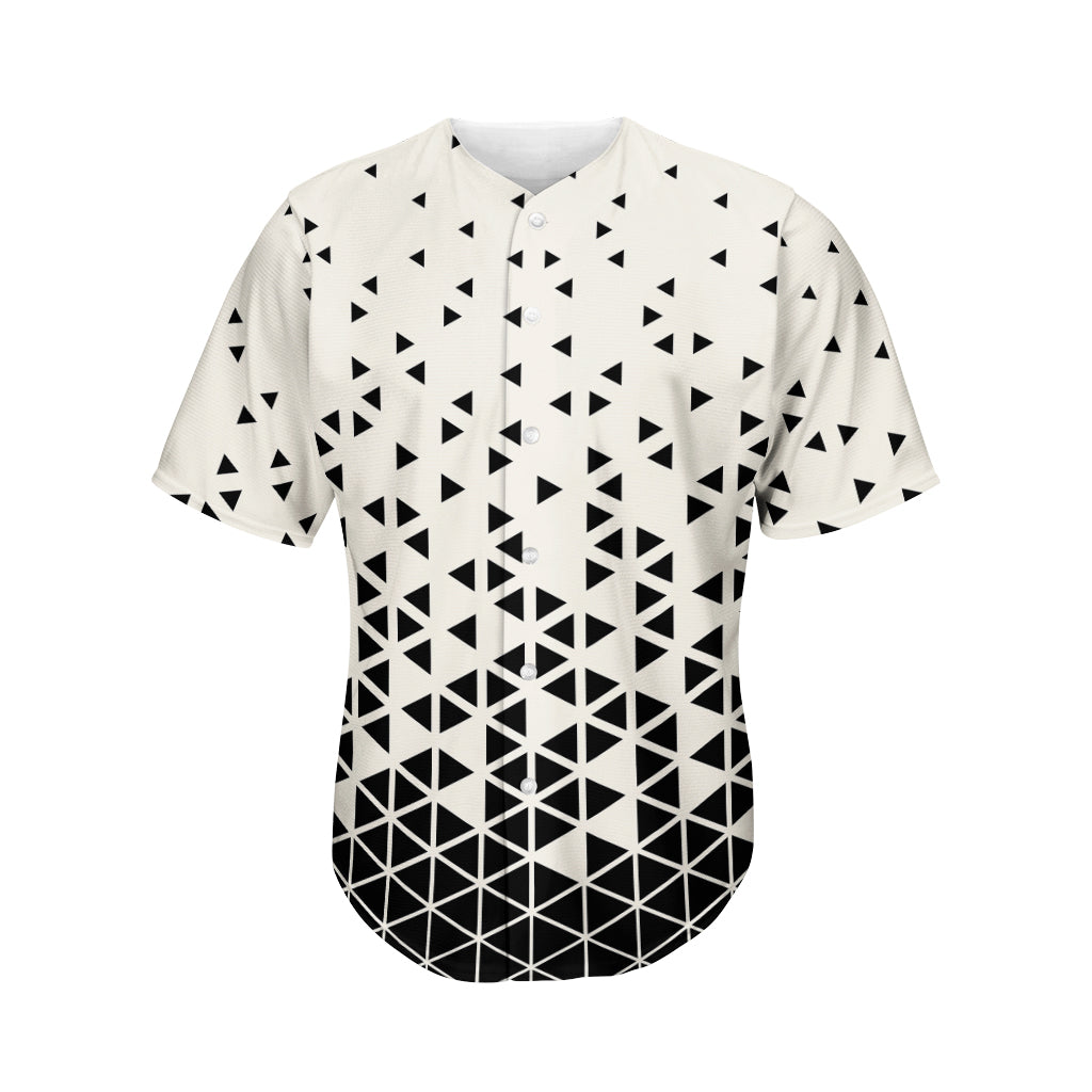 Black And White Geometric Pattern Print Men's Baseball Jersey