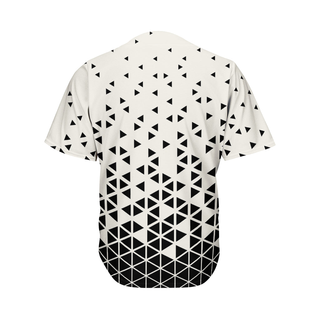 Black And White Geometric Pattern Print Men's Baseball Jersey