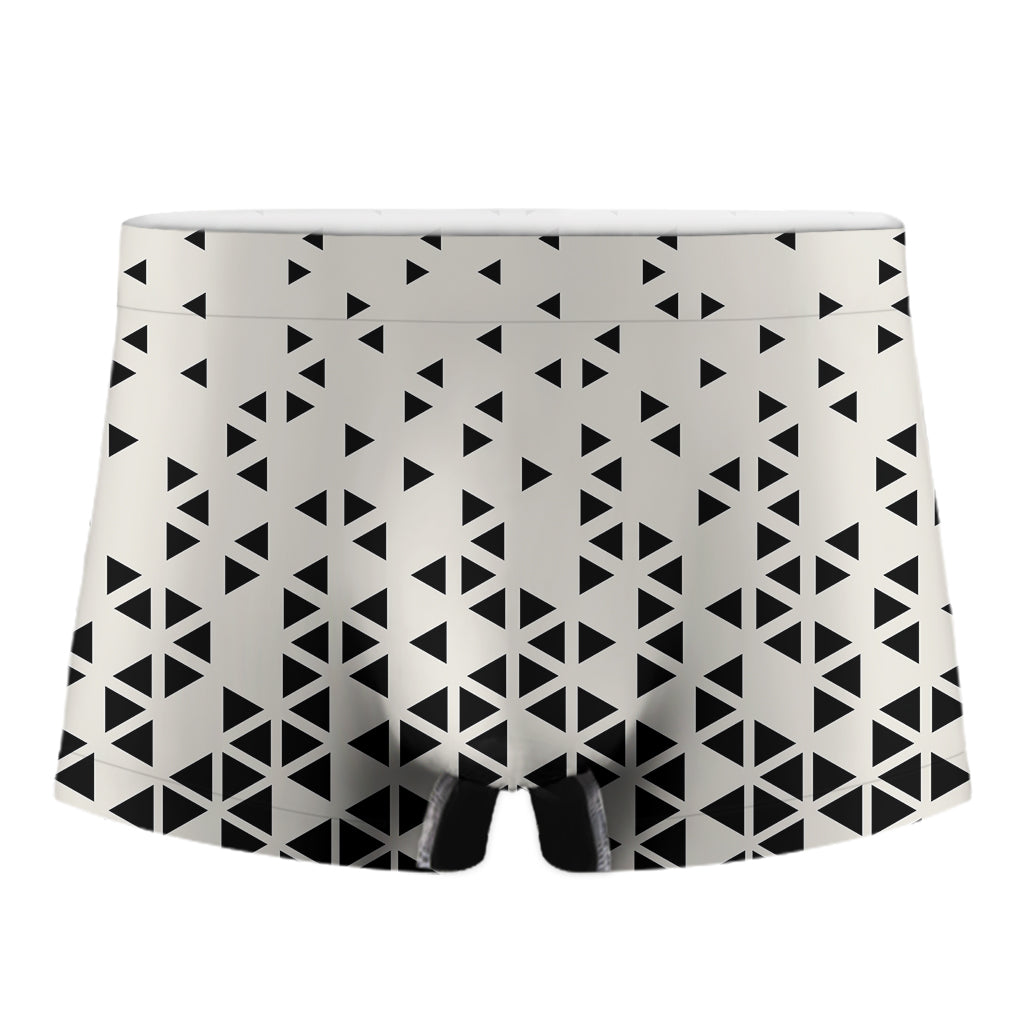 Black And White Geometric Pattern Print Men's Boxer Briefs