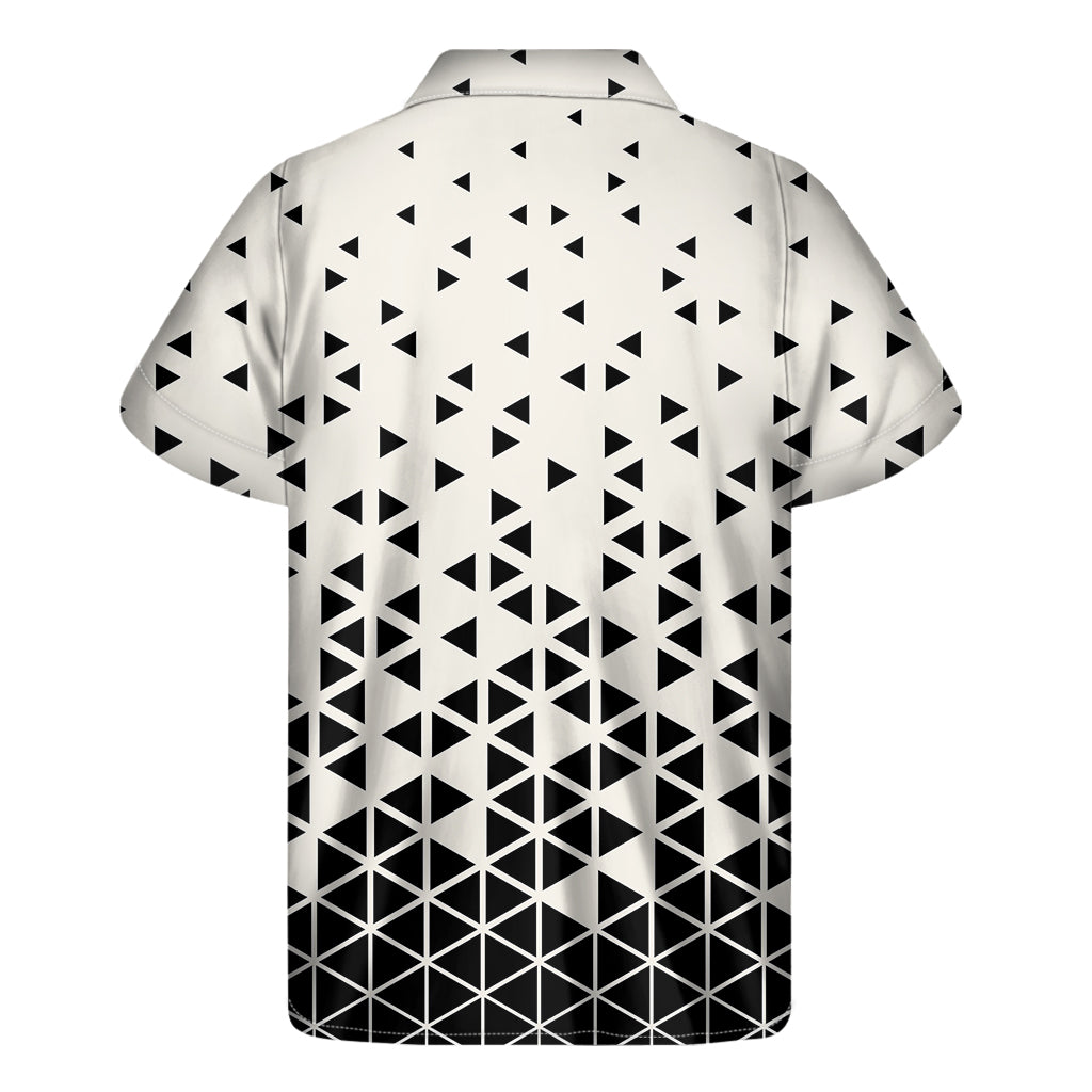 Black And White Geometric Pattern Print Men's Short Sleeve Shirt