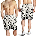 Black And White Geometric Pattern Print Men's Shorts