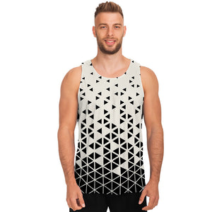 Black And White Geometric Pattern Print Men's Tank Top