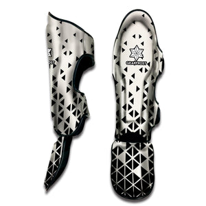 Black And White Geometric Pattern Print Muay Thai Shin Guard