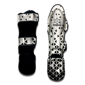 Black And White Geometric Pattern Print Muay Thai Shin Guard