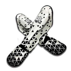 Black And White Geometric Pattern Print Muay Thai Shin Guard