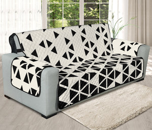 Black And White Geometric Pattern Print Oversized Sofa Protector