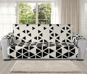 Black And White Geometric Pattern Print Oversized Sofa Protector