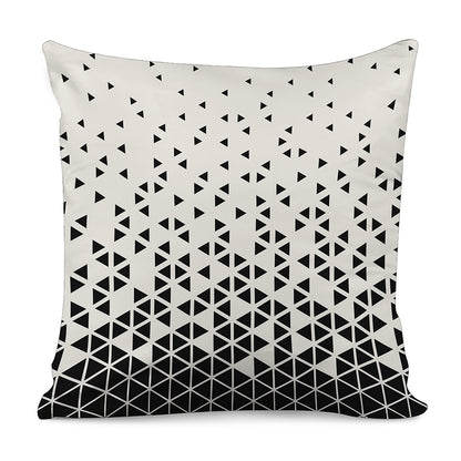 Black And White Geometric Pattern Print Pillow Cover