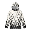 Black And White Geometric Pattern Print Pullover Hoodie