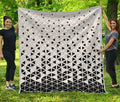 Black And White Geometric Pattern Print Quilt